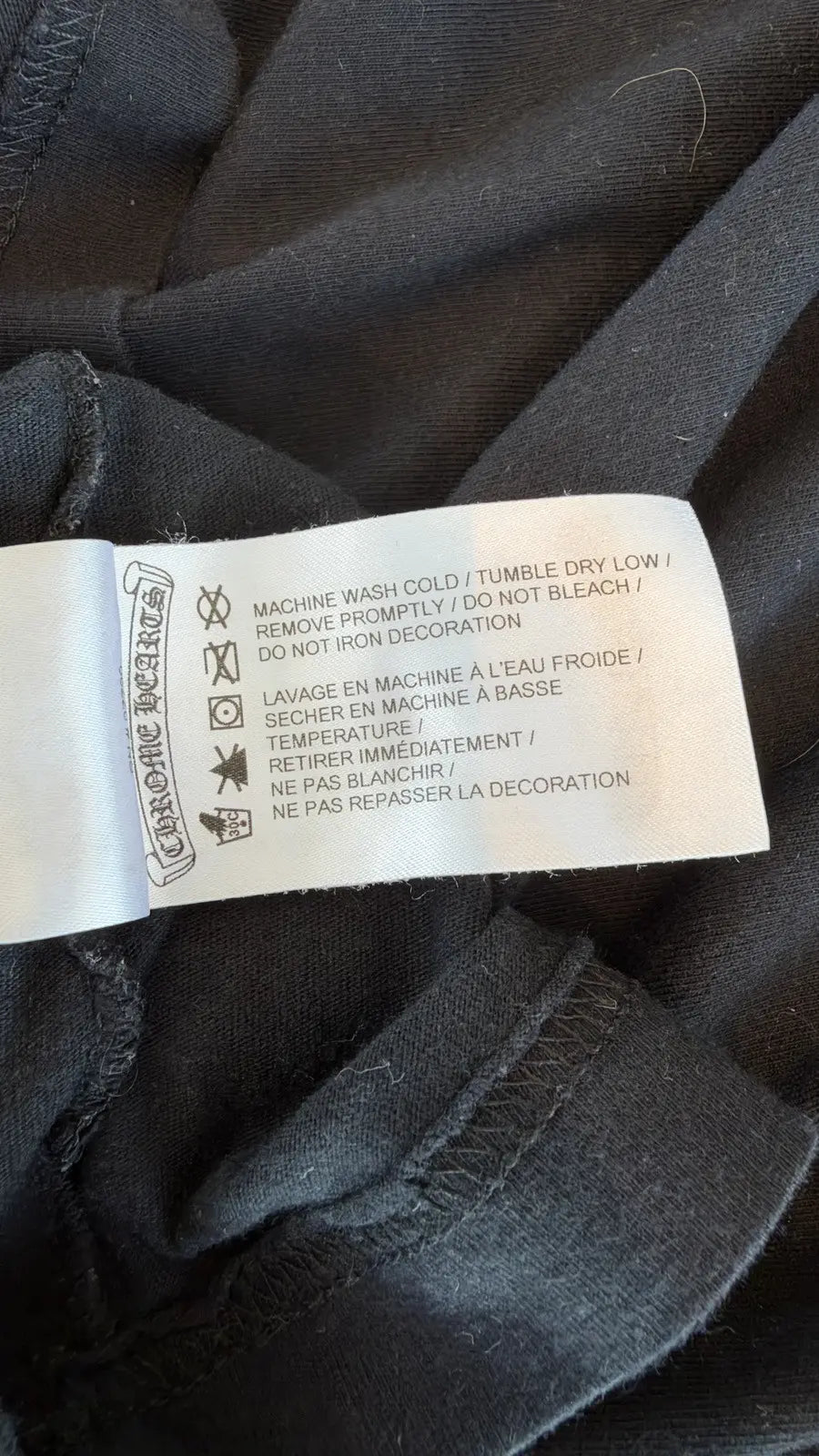 Chrome Hearts Black Scroll Logo Long Sleeve T-Shirt Size L Chrome Hearts