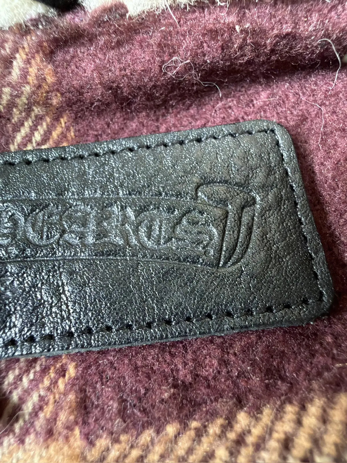 Chrome Hearts Plaid Flannel Jacket w Shearling Collar