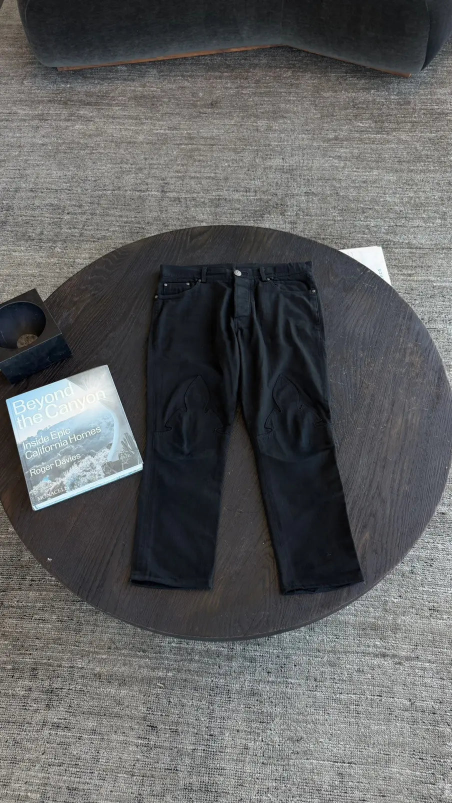 Chrome Hearts Fleur Knee Black Denim Jeans Size 32 Chrome Hearts