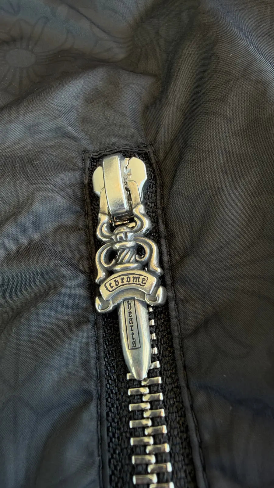 Chrome Hearts "Papa" Spinal Cross Patch Quilted Vest Size M Chrome Hearts