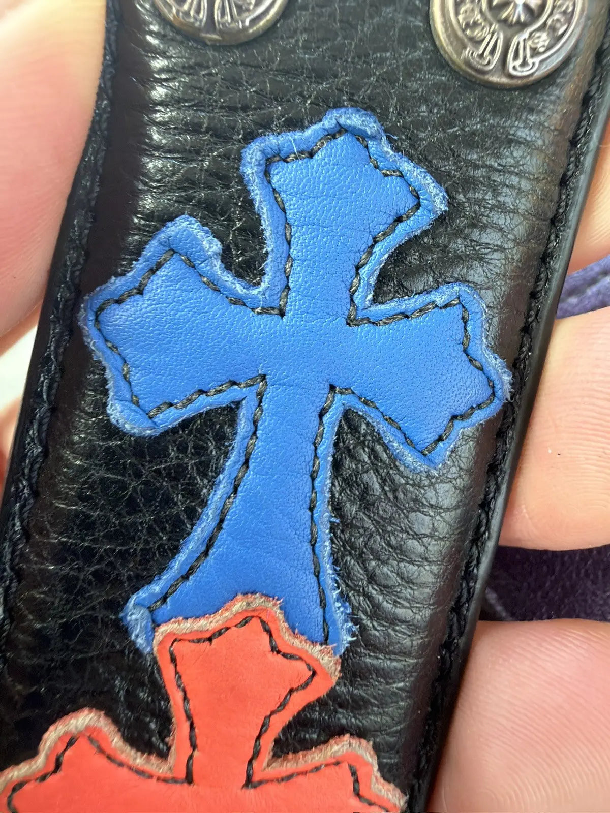 Chrome Hearts Multi Color Cross Patch Belt Strap