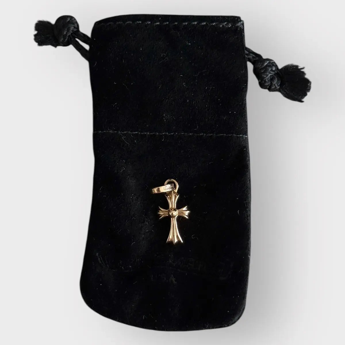 Chrome Hearts 22k Gold Diamonds Babyfat Pendant