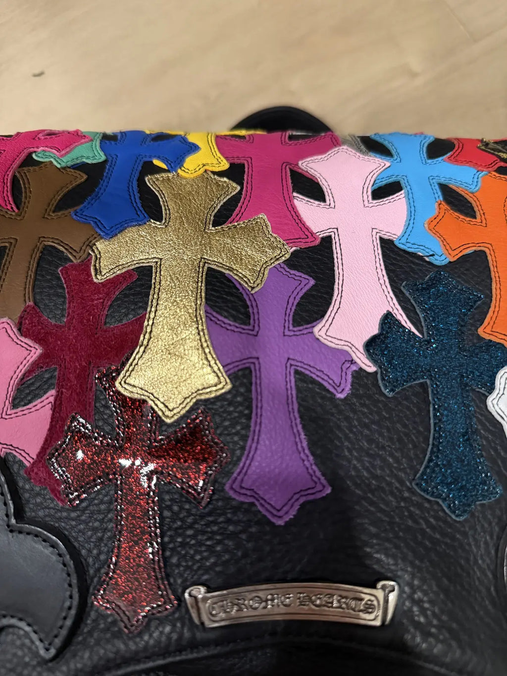 Chrome Hearts Multicolor Patch Leather Gunslinger Backpack