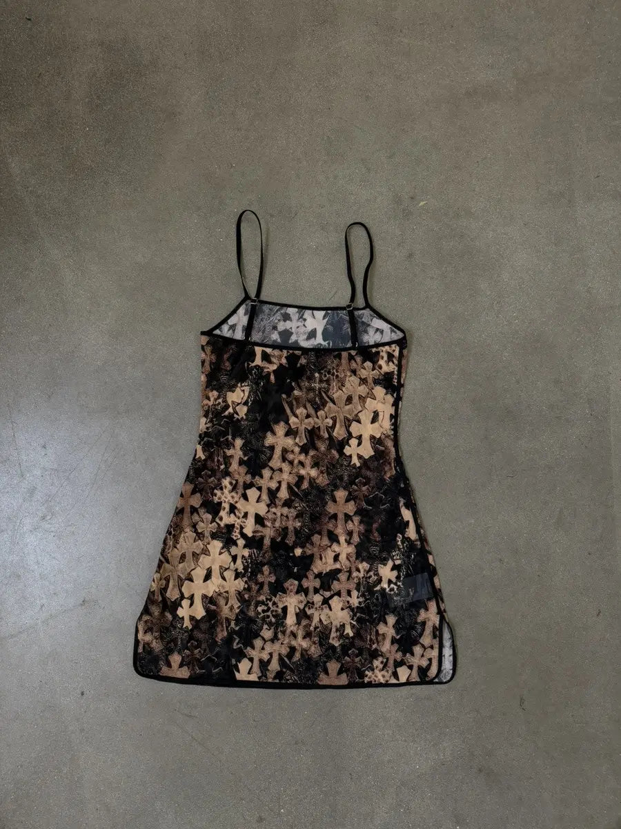 Chrome Hearts Cross Print Mini Dress Short