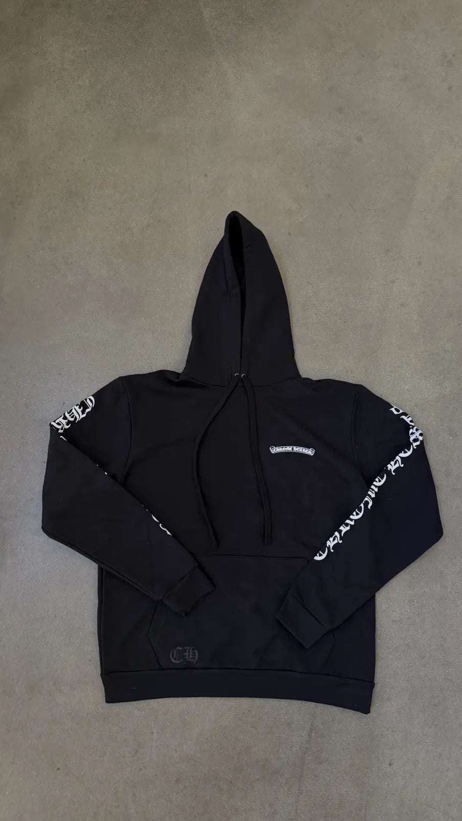 Chrome Heart Scroll Logo Hoodie Black