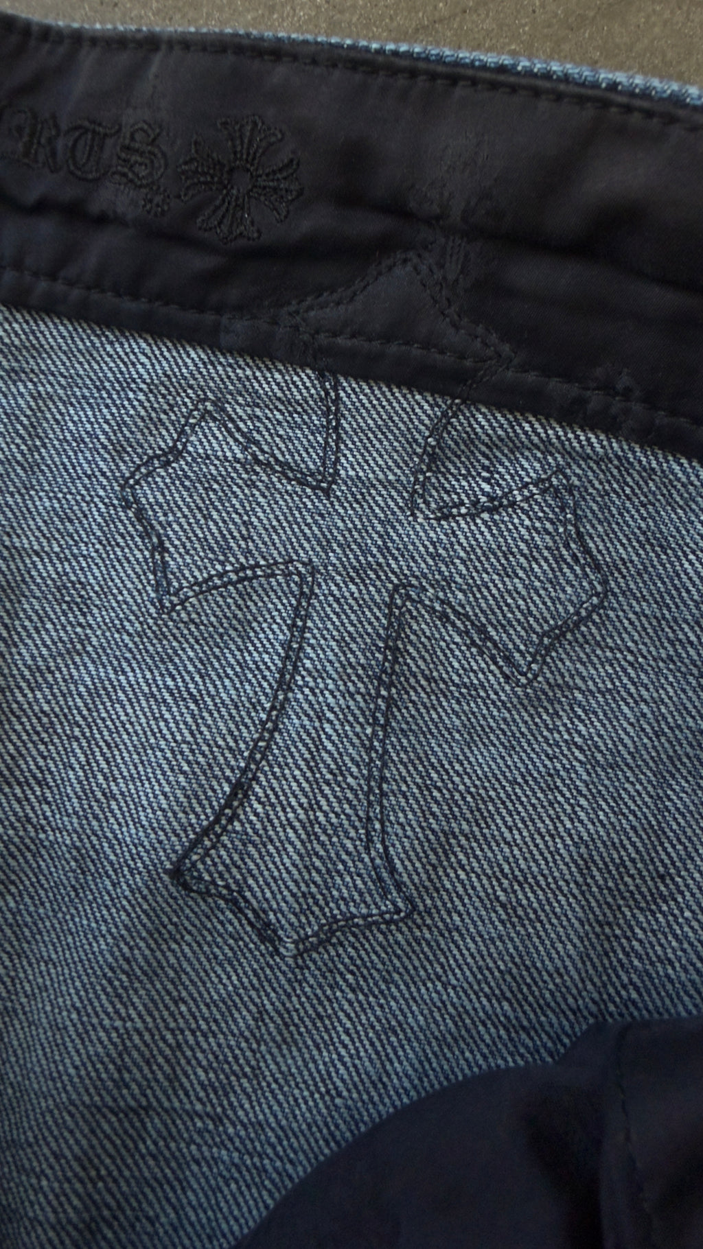 Chrome Hearts Blue Cheetah Cross Patch Jeans