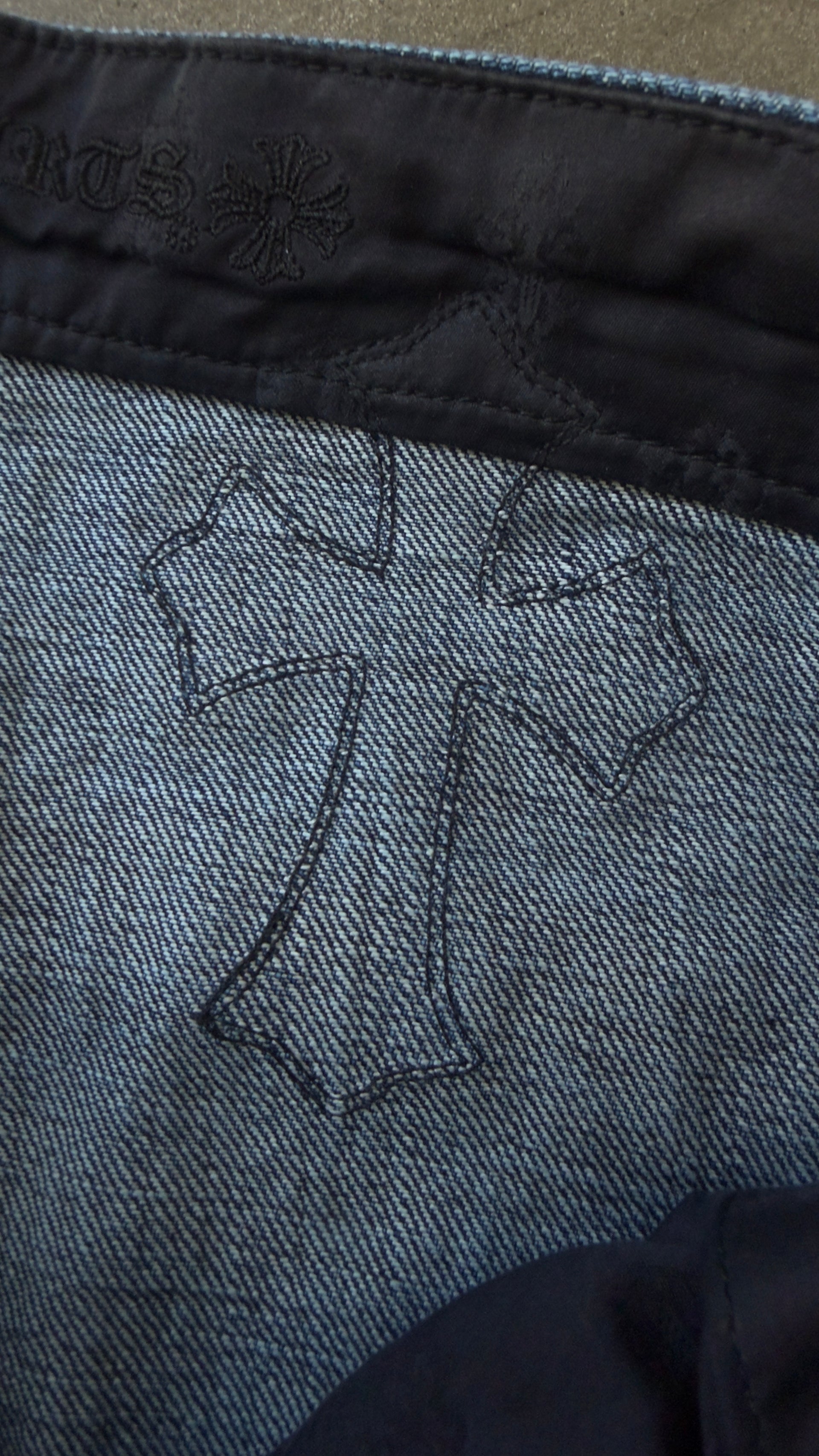 Chrome Hearts Blue Cheetah Cross Patch Jeans