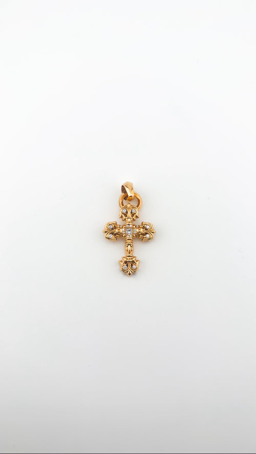 Chrome Hearts 22k Gold & Diamond Filigree Cross Pendant Chrome Hearts