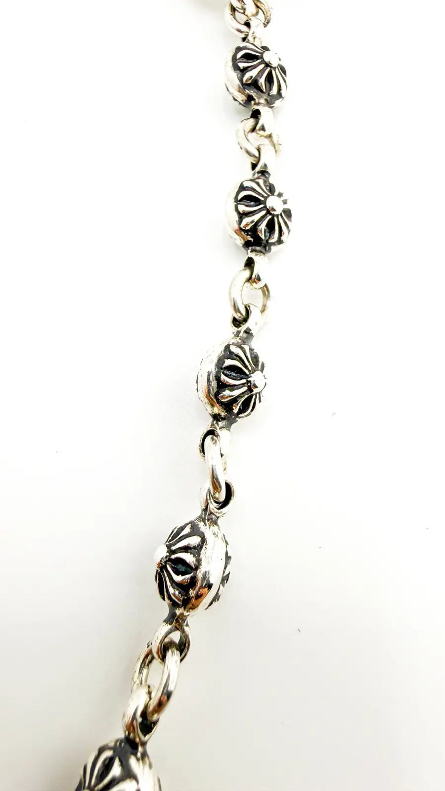 Chrome Hearts Sterling Silver Cross Ball Wallet Chain Chrome Hearts
