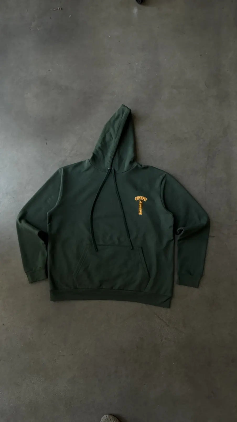 Chrome Hearts Green Yellow Shoulder Scripts Hoodie
