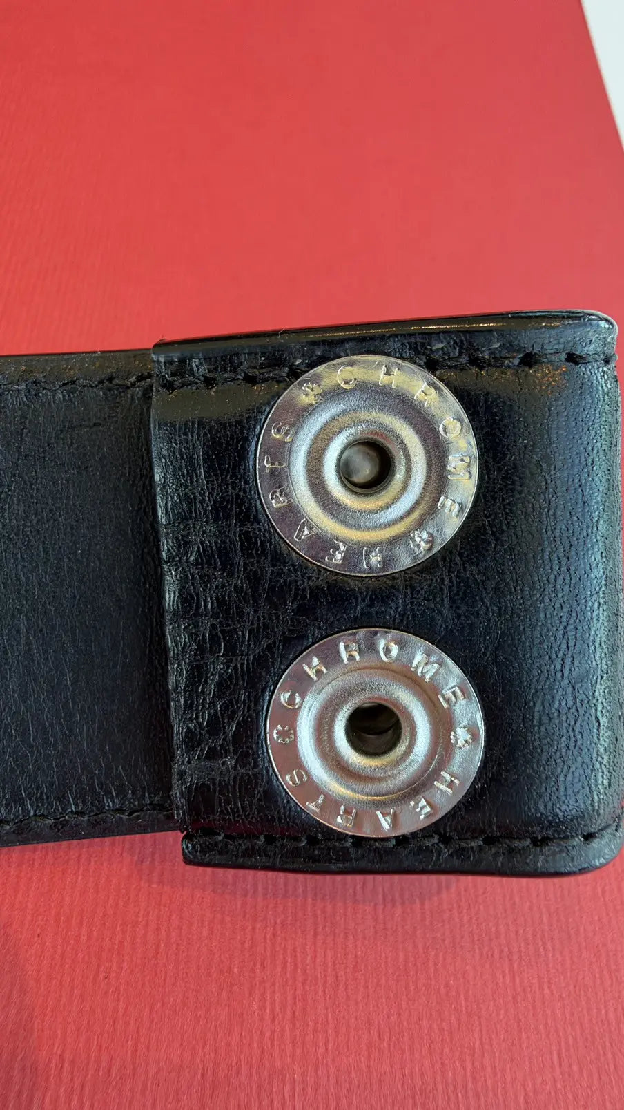 Chrome Hearts Black Leather Belt Strap Size 36 Chrome Hearts