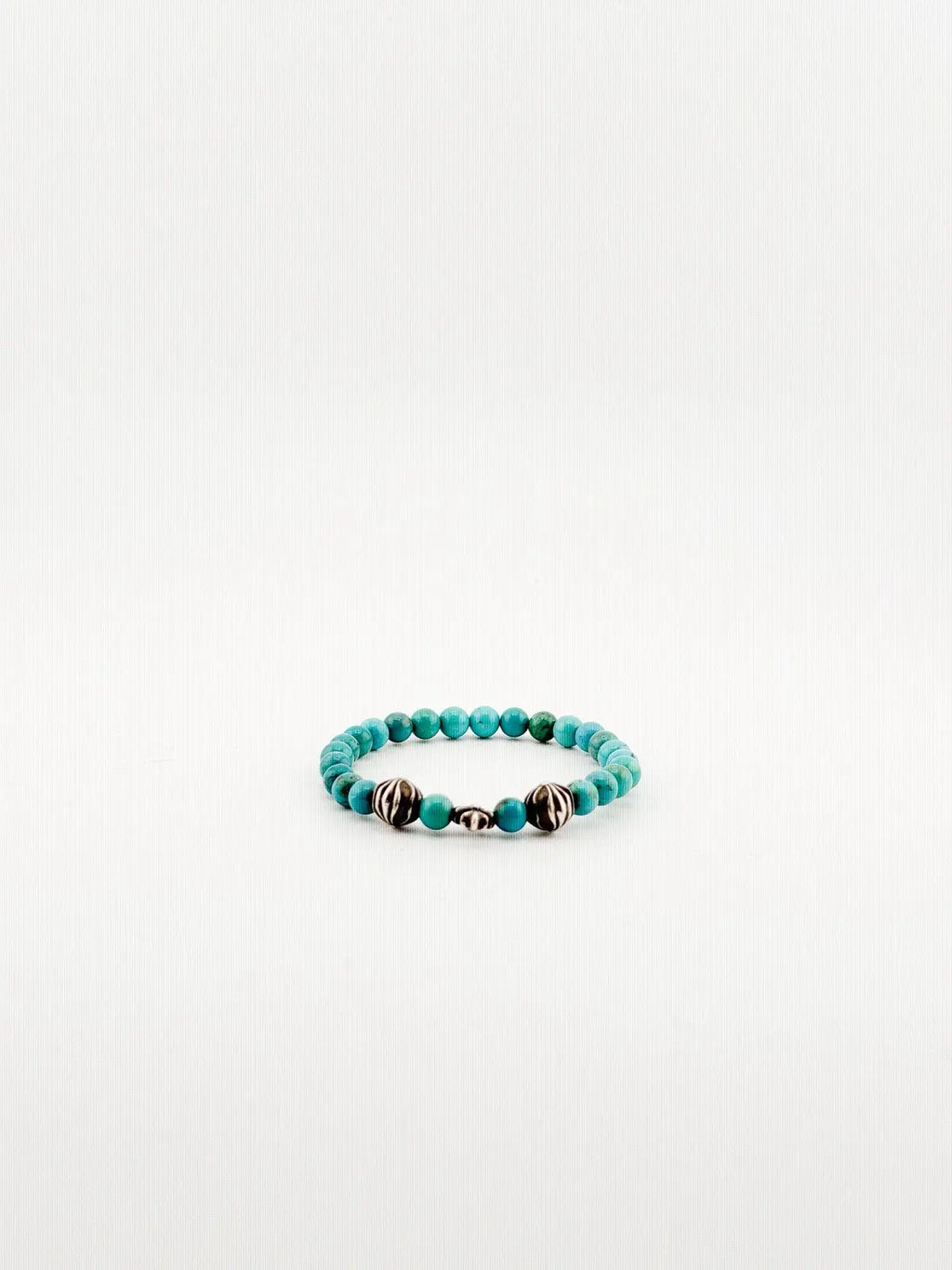 Chrome Hearts 8mm Beaded 3 Silver Bracelet