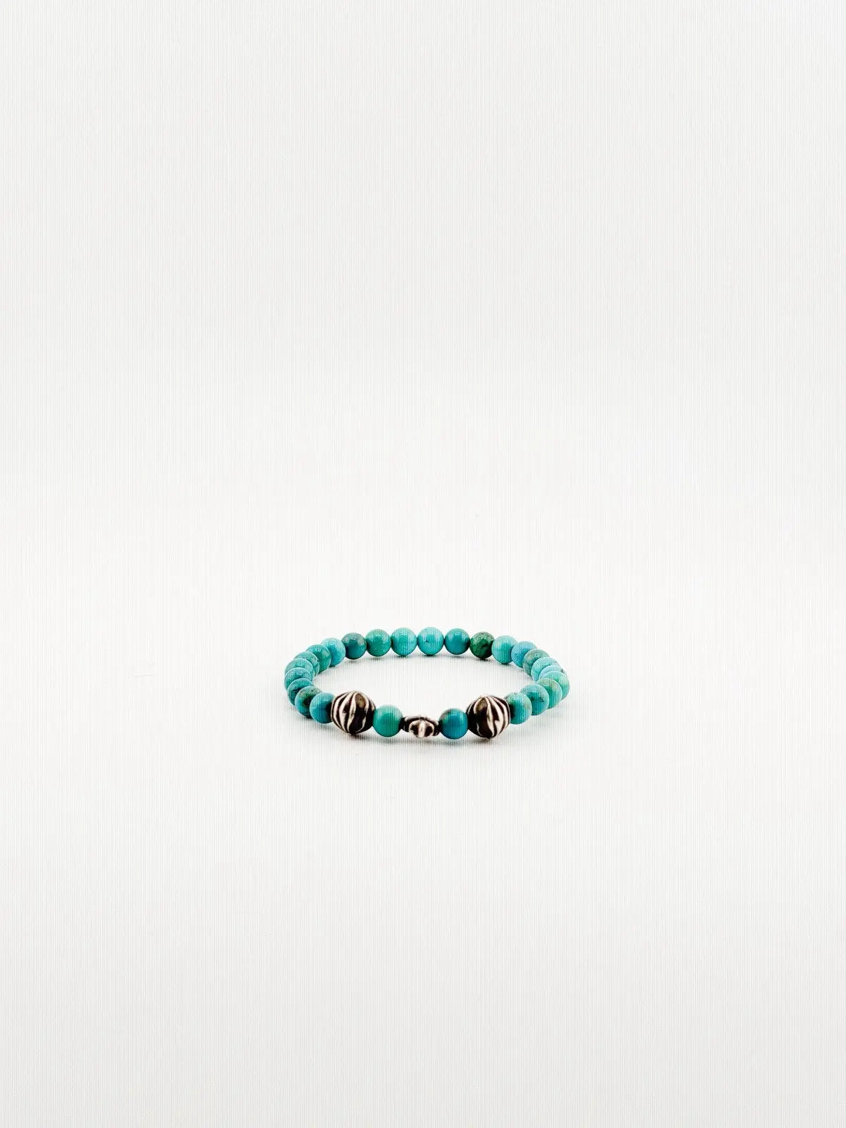 Chrome Hearts 8mm Beaded 3 Silver Bracelet