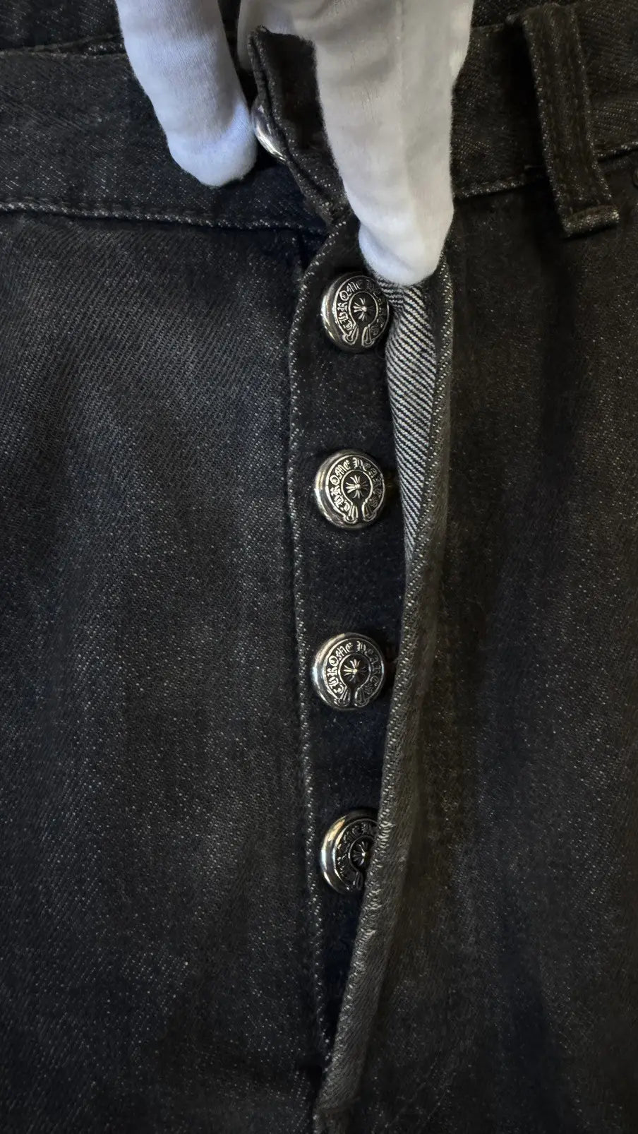 Chrome Hearts LEVI'S Black Denim "GOLD CROSSES"