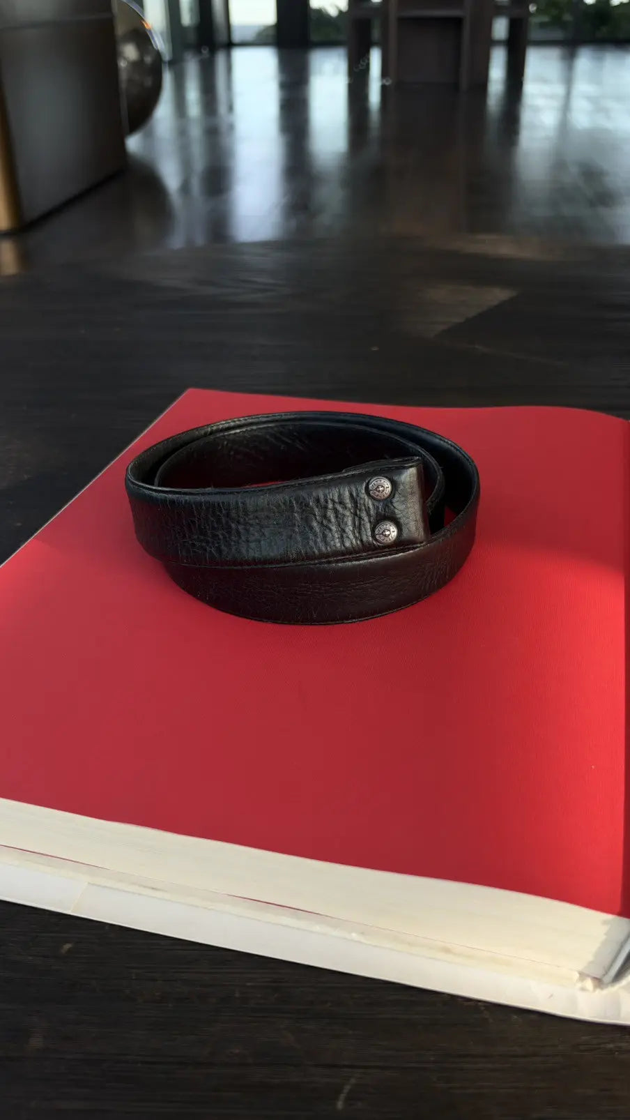 Chrome Hearts Black Leather Belt Strap Size 36 Chrome Hearts