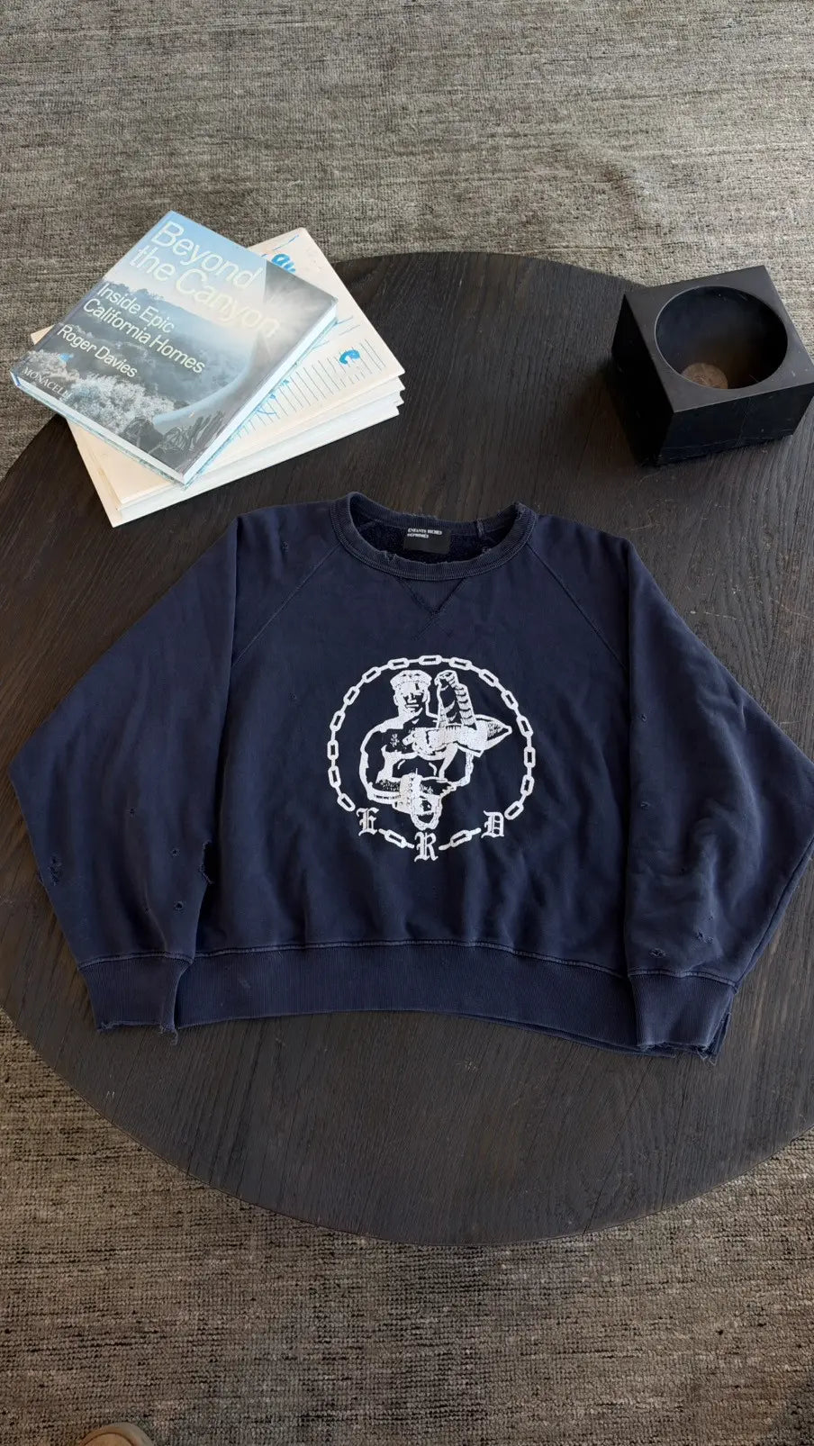 Enfants Riches Déprimés Distressed Crew-Neck Sweatshirt Size S Enfants Riches Déprimés
