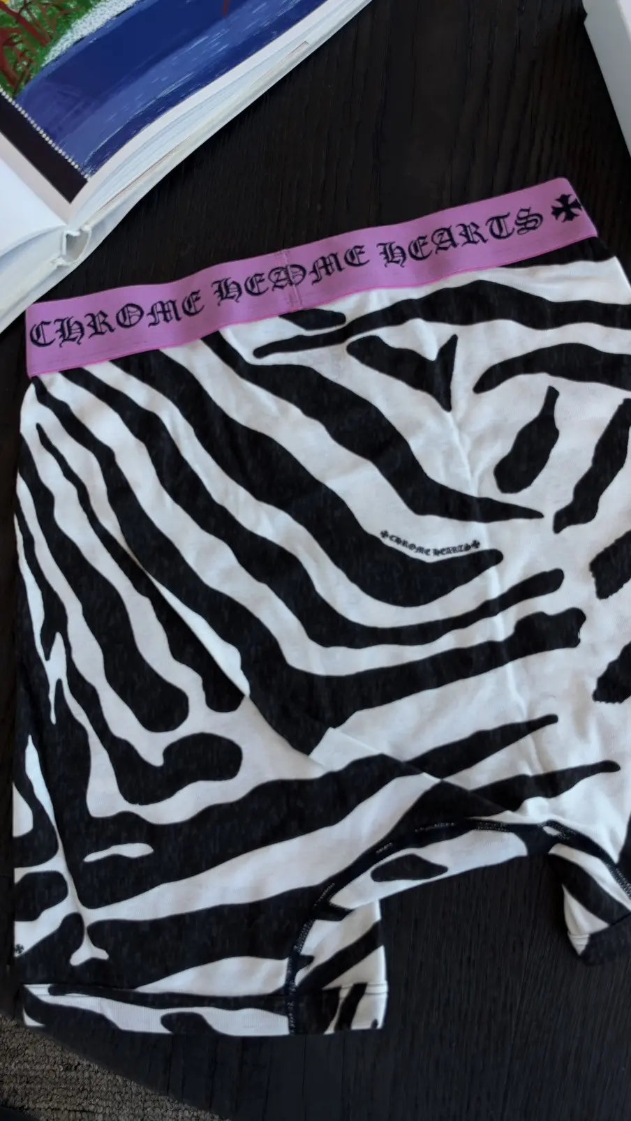 Chrome Hearts Zebra-Print Ribbed Boxer Size L Chrome Hearts