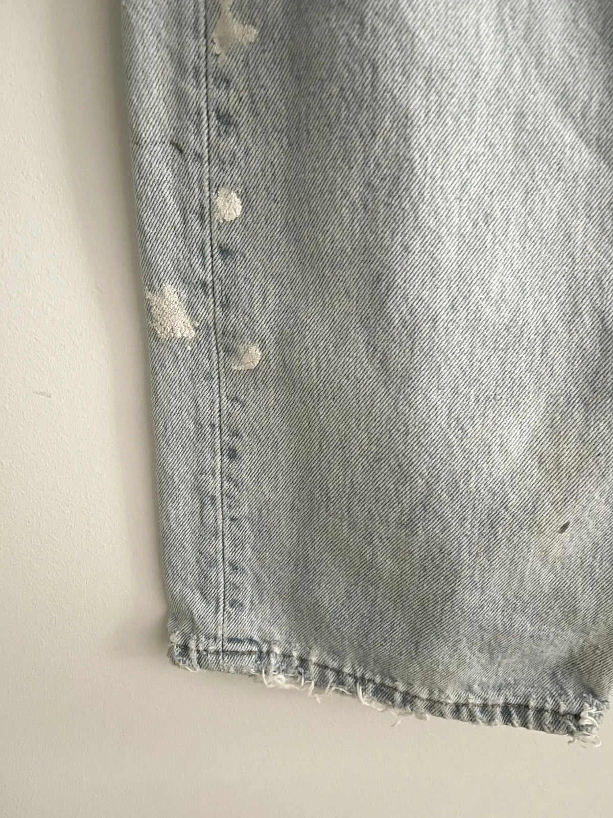 1990s Levi’s 501 Distressed Paint Denim Jeans