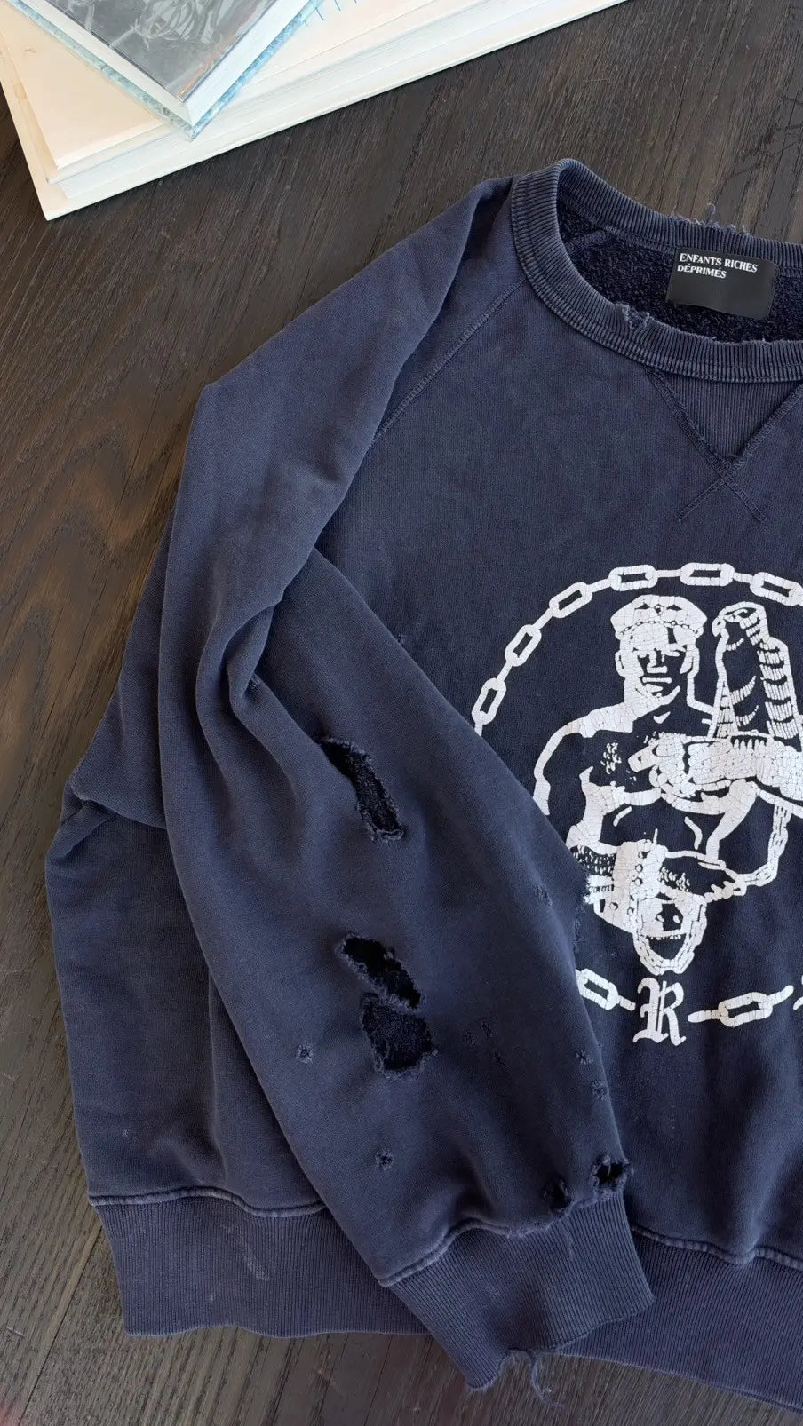 Enfants Riches Déprimés Distressed Crew-Neck Sweatshirt Size S Enfants Riches Déprimés