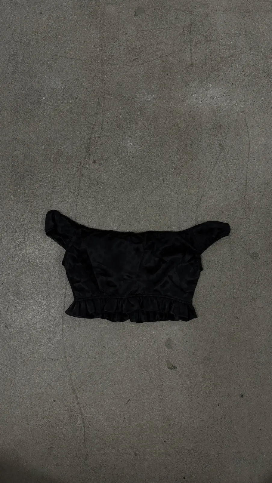 Chrome Hearts Black Silk Shoulder Top