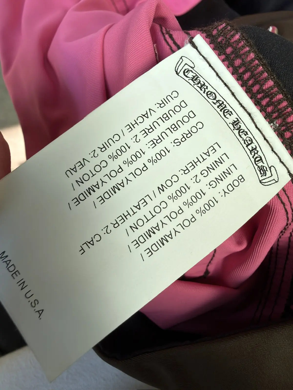 Chrome Hearts Pink Lucky Patch Nylon Carpenter