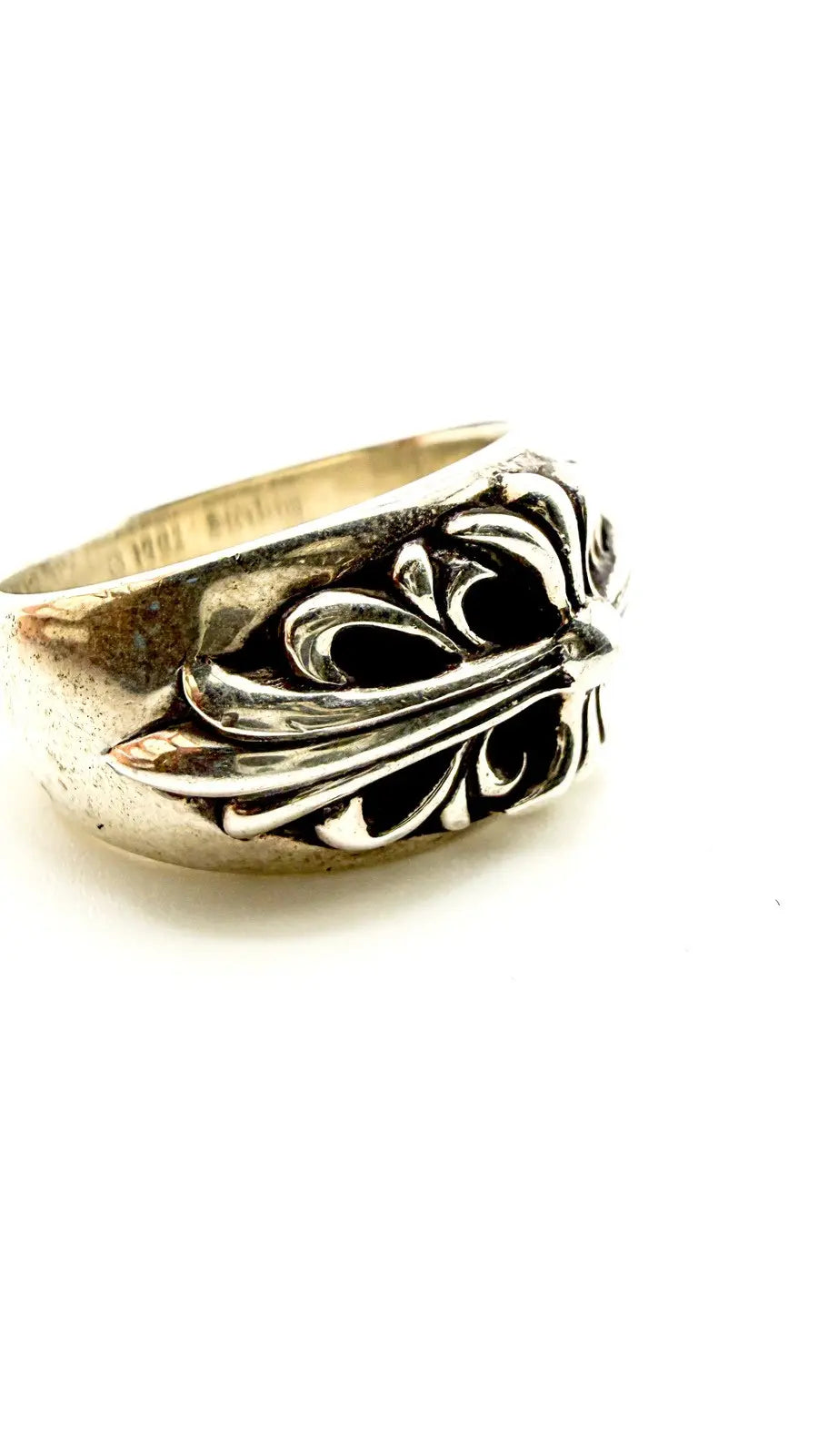 Chrome Hearts Sterling Silver Floral Cross Ring Chrome Hearts