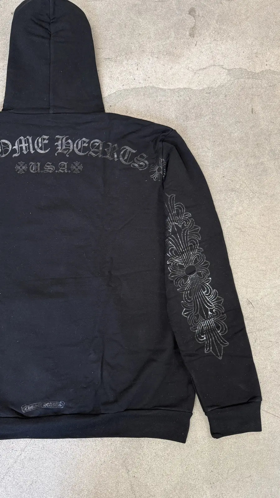 Chrome Hearts Blacked Out Horseshoe Logo Hoodie Black
