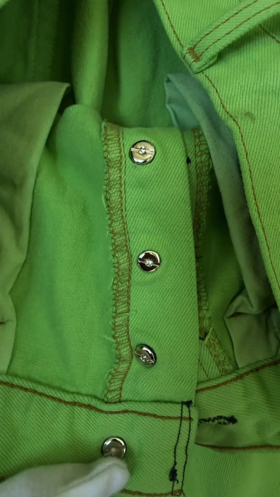 Chrome Hearts Green&Black Cross Patch Jeans