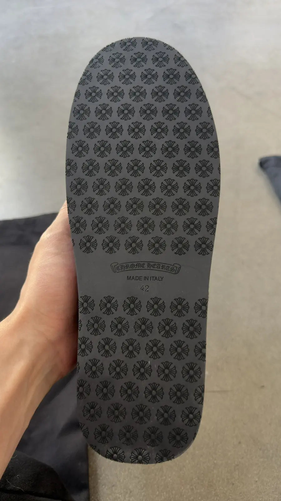 Chrome Hearts Black Corduroy Dagger Slippers