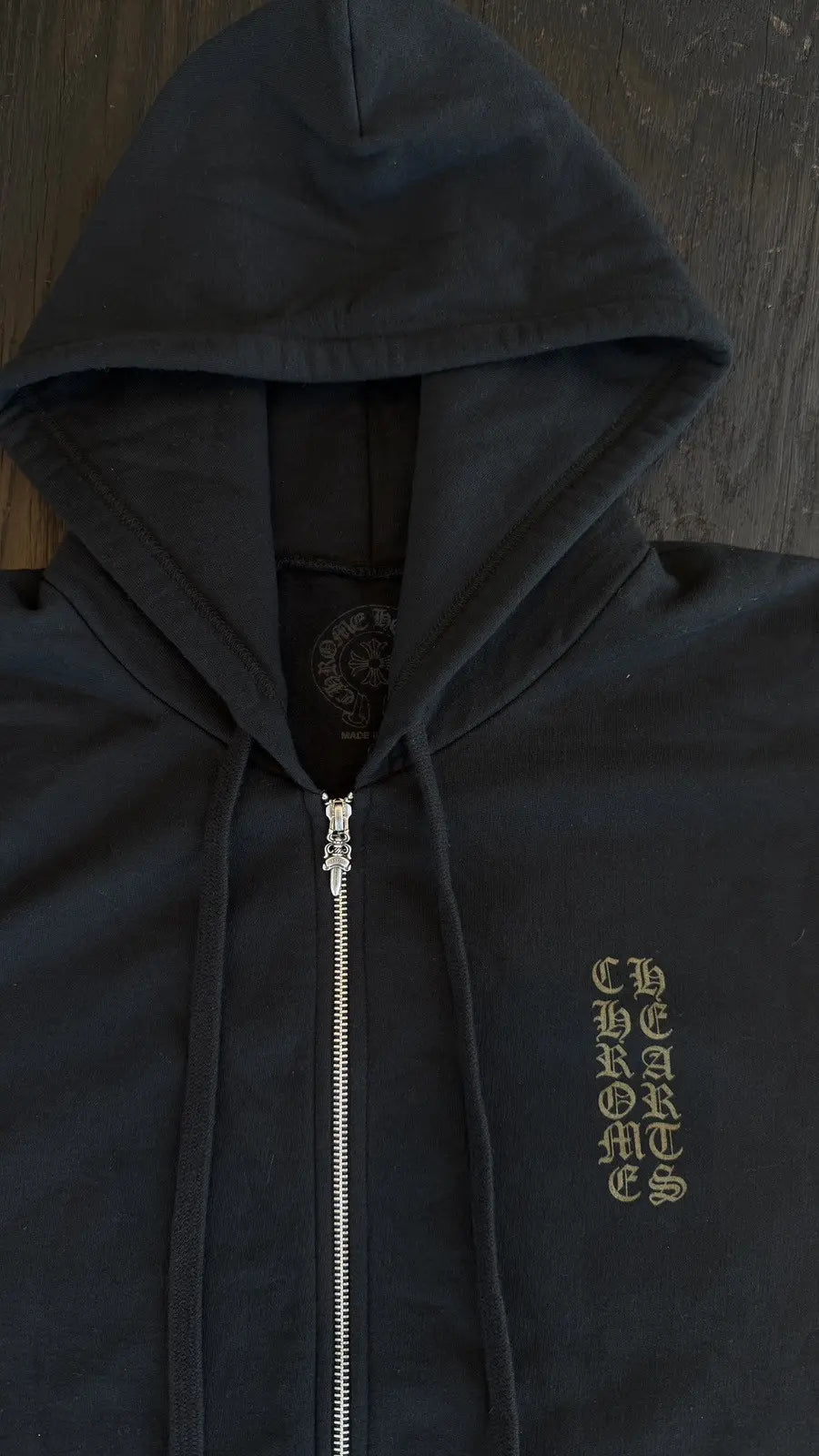 Chrome Hearts Vertical Logo Zip-Up Hoodie Chrome Hearts