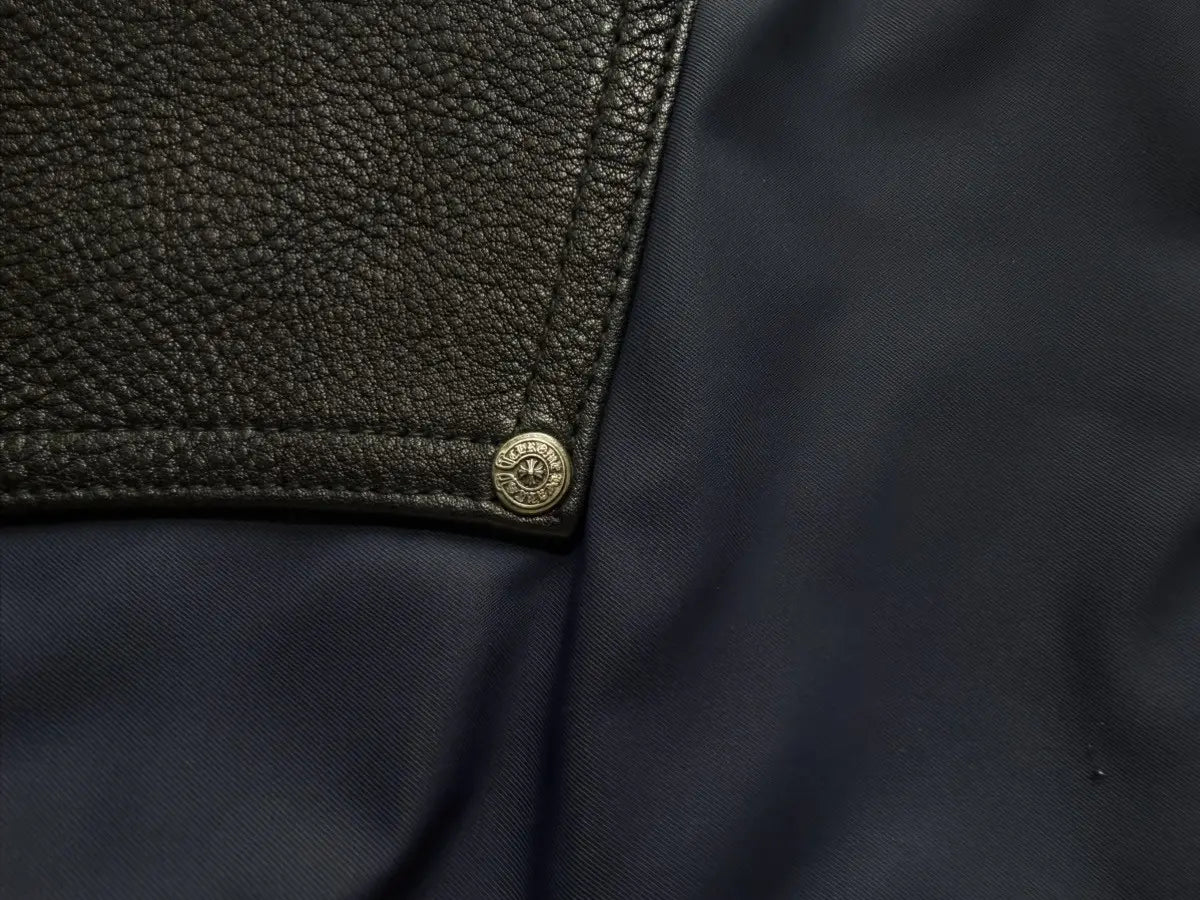 Chrome Hearts Navy Nylon & Leather Carpenter Pants