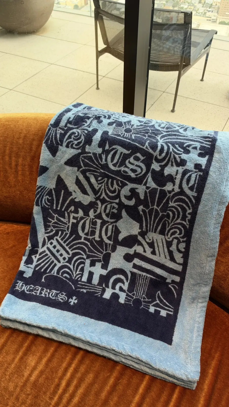 Chrome Hearts Multi Logo Jacquard Beach Towel Chrome Hearts