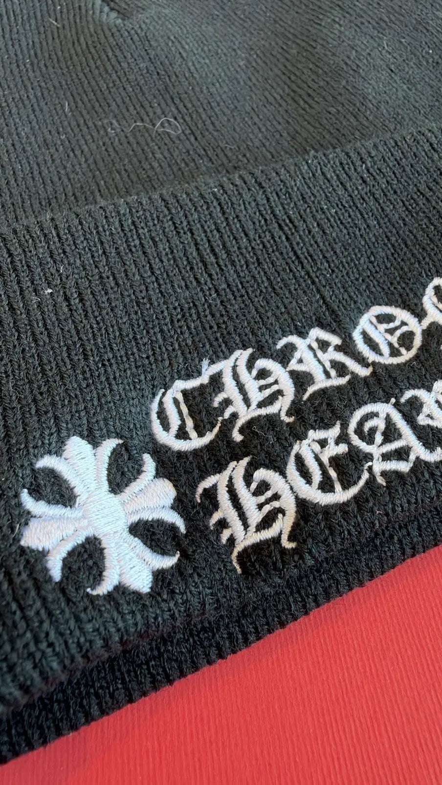 Chrome Hearts Logo Embroidered Beanie in Black Chrome Hearts