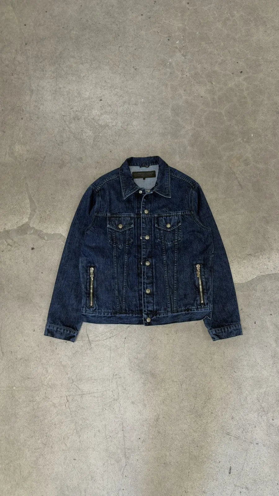 Chrome Hearts Motorbreath Indigo Denim Trucker Jacket