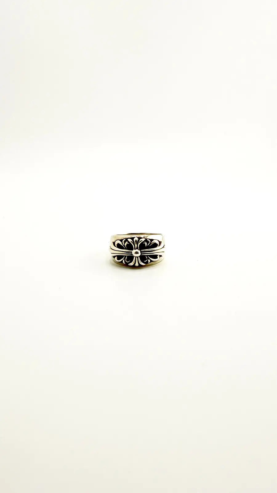 Chrome Hearts Sterling Silver Floral Cross Ring Chrome Hearts