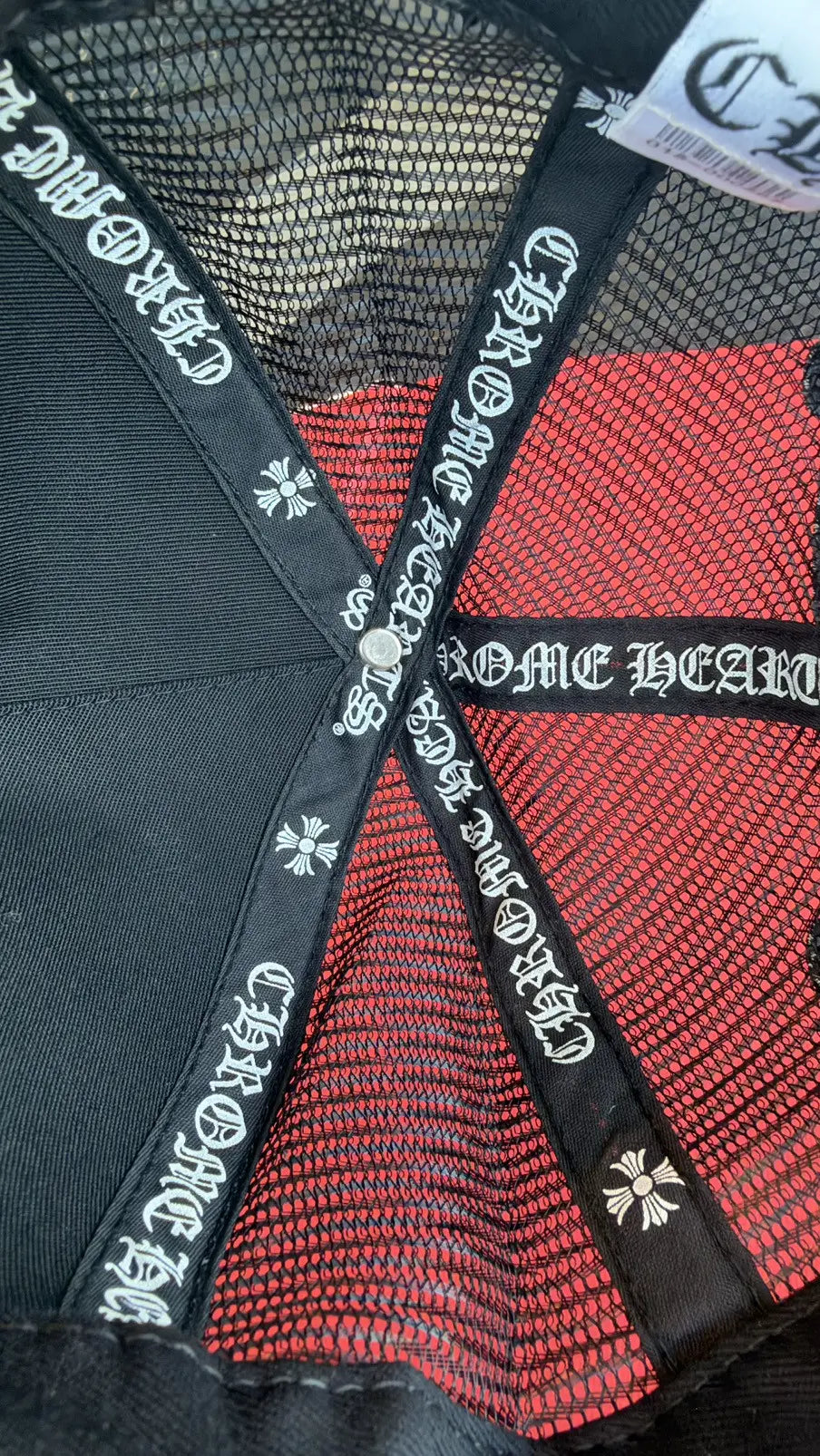Chrome Hearts Eye Vertical Stack Logo Trucker Hat Chrome Hearts