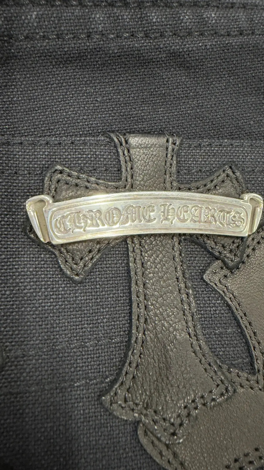 Chrome Hearts Cemetery Cross Leather Patch Cargo Pants