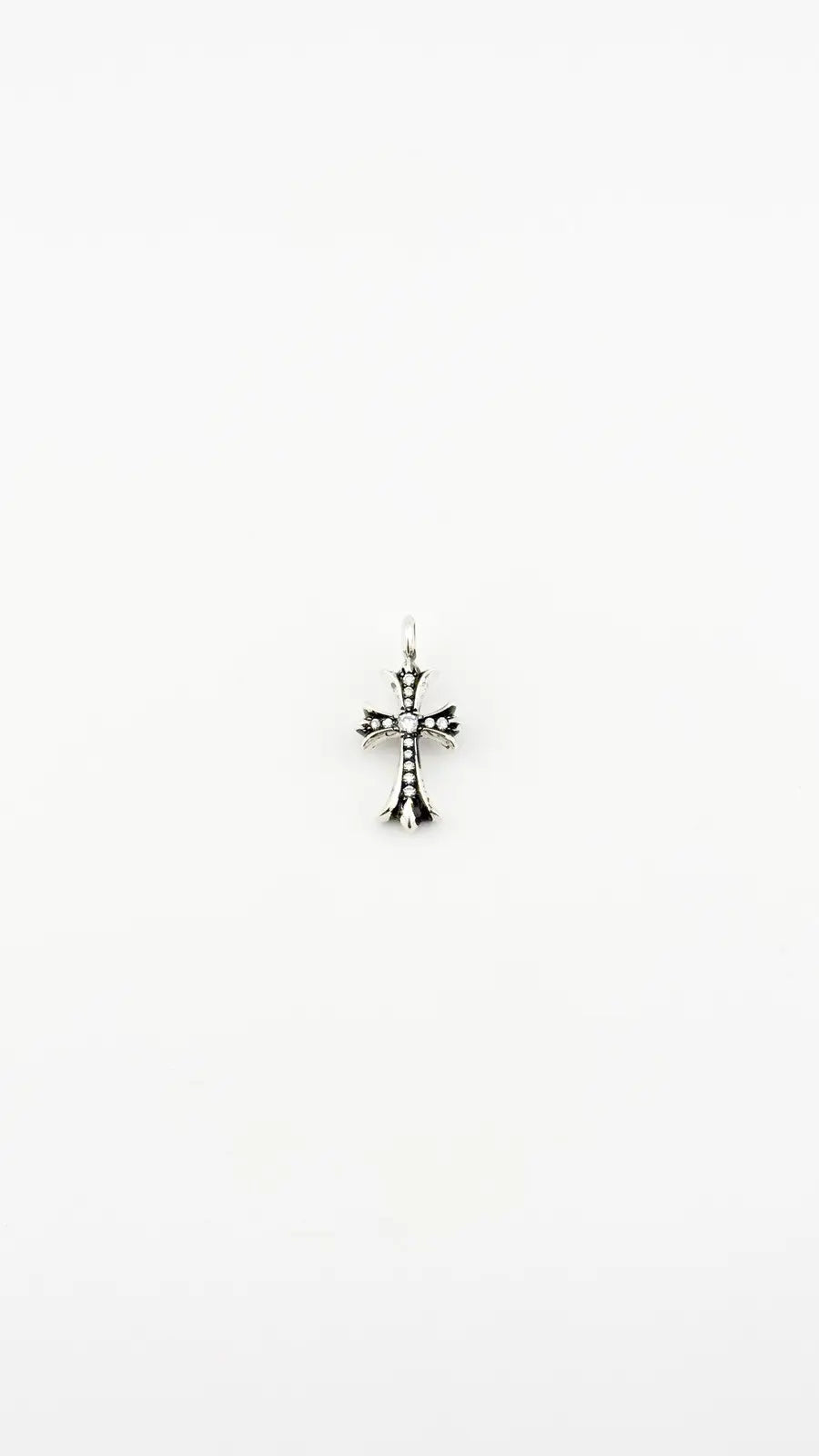 Chrome Hearts Diamond Tiny Fat Cross Pendant