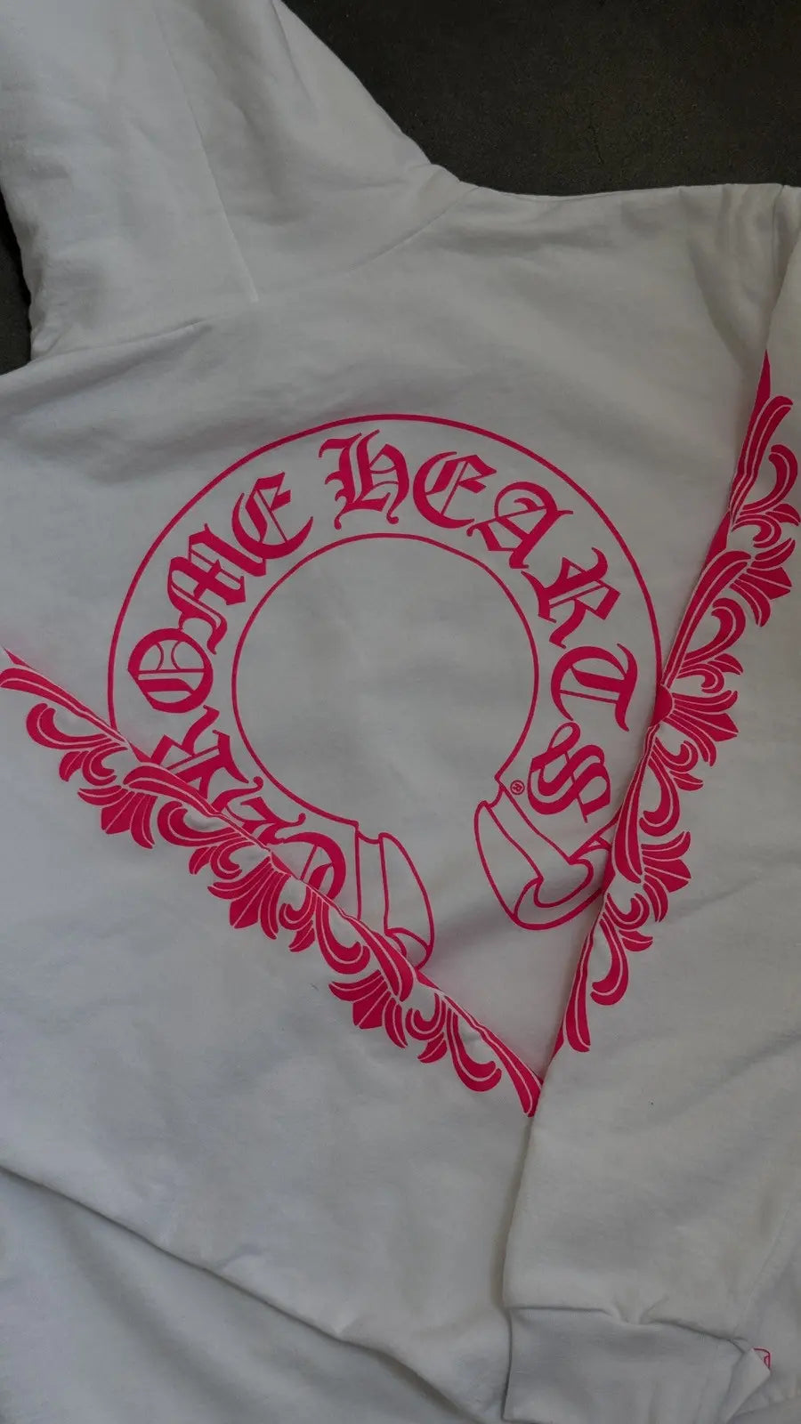 CHROME HEARTS Horseshoe Logo Hoodie Print White