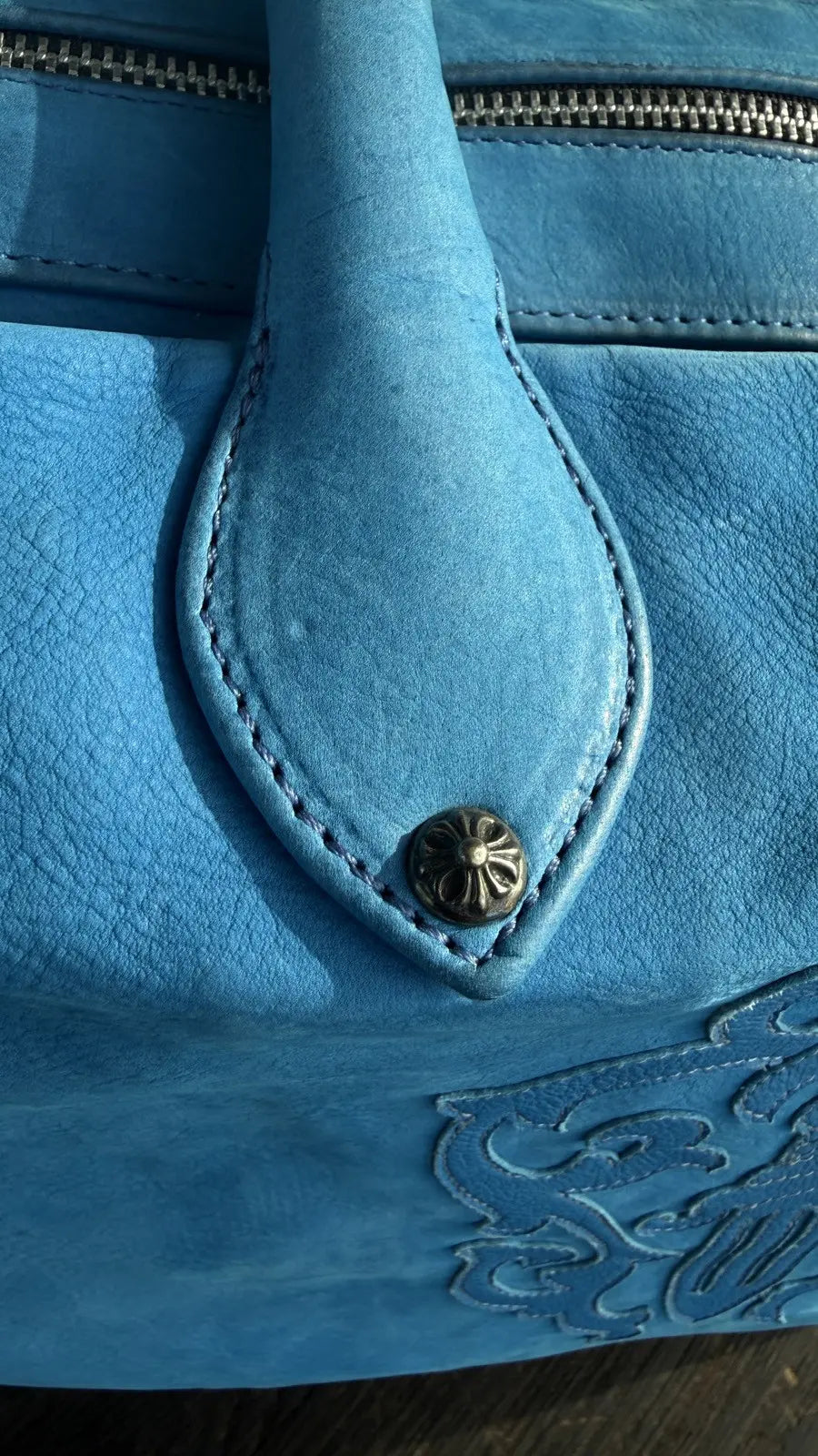 Chrome Hearts Patch Lyon Dagger Suede Weekend Bag Chrome Hearts