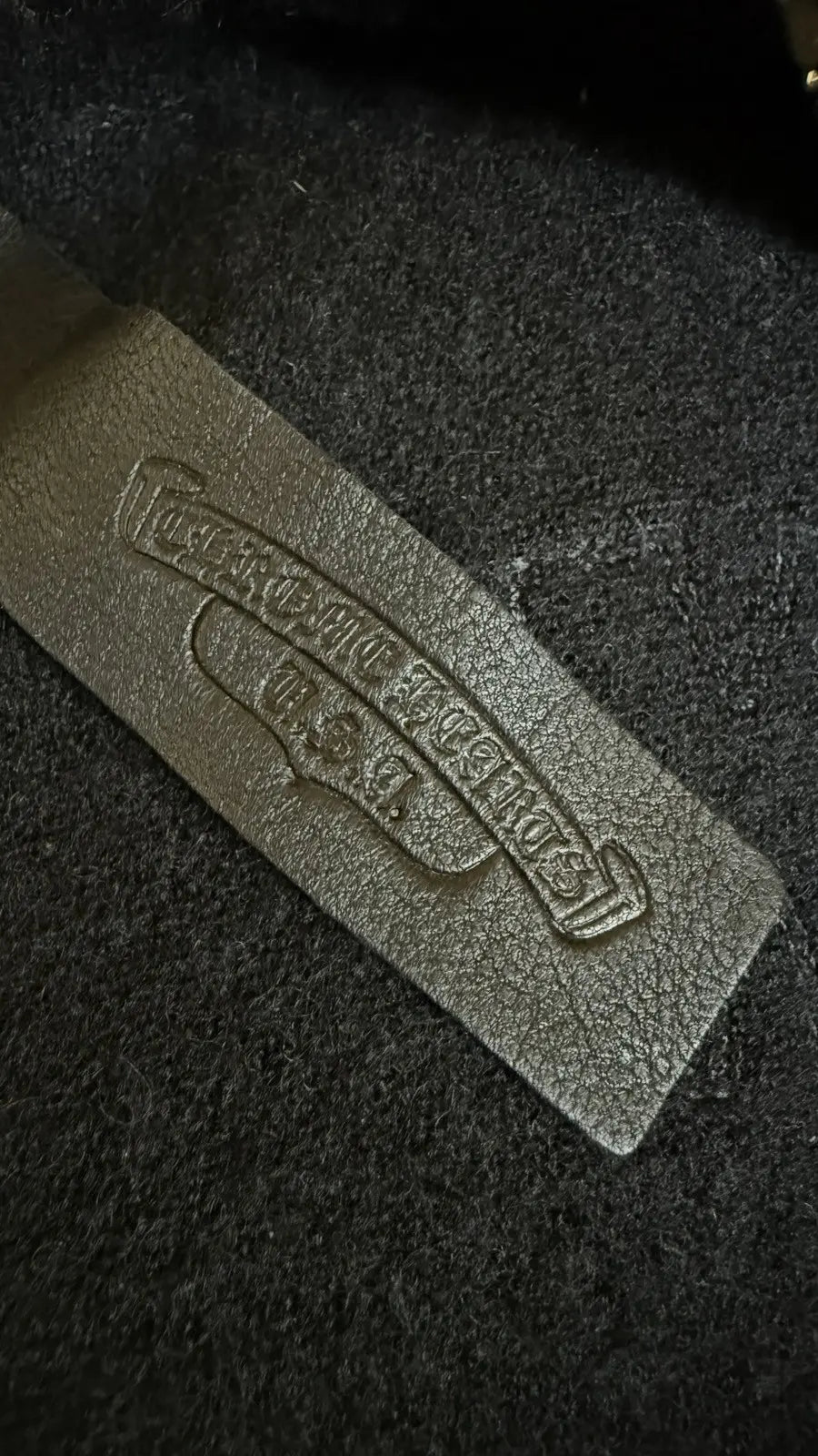 Chrome Hearts Cashmere Leather Cross Zip-Up Hoodie