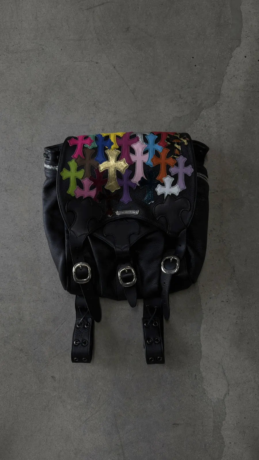 Chrome Hearts Multicolor Cross Patch Backpack