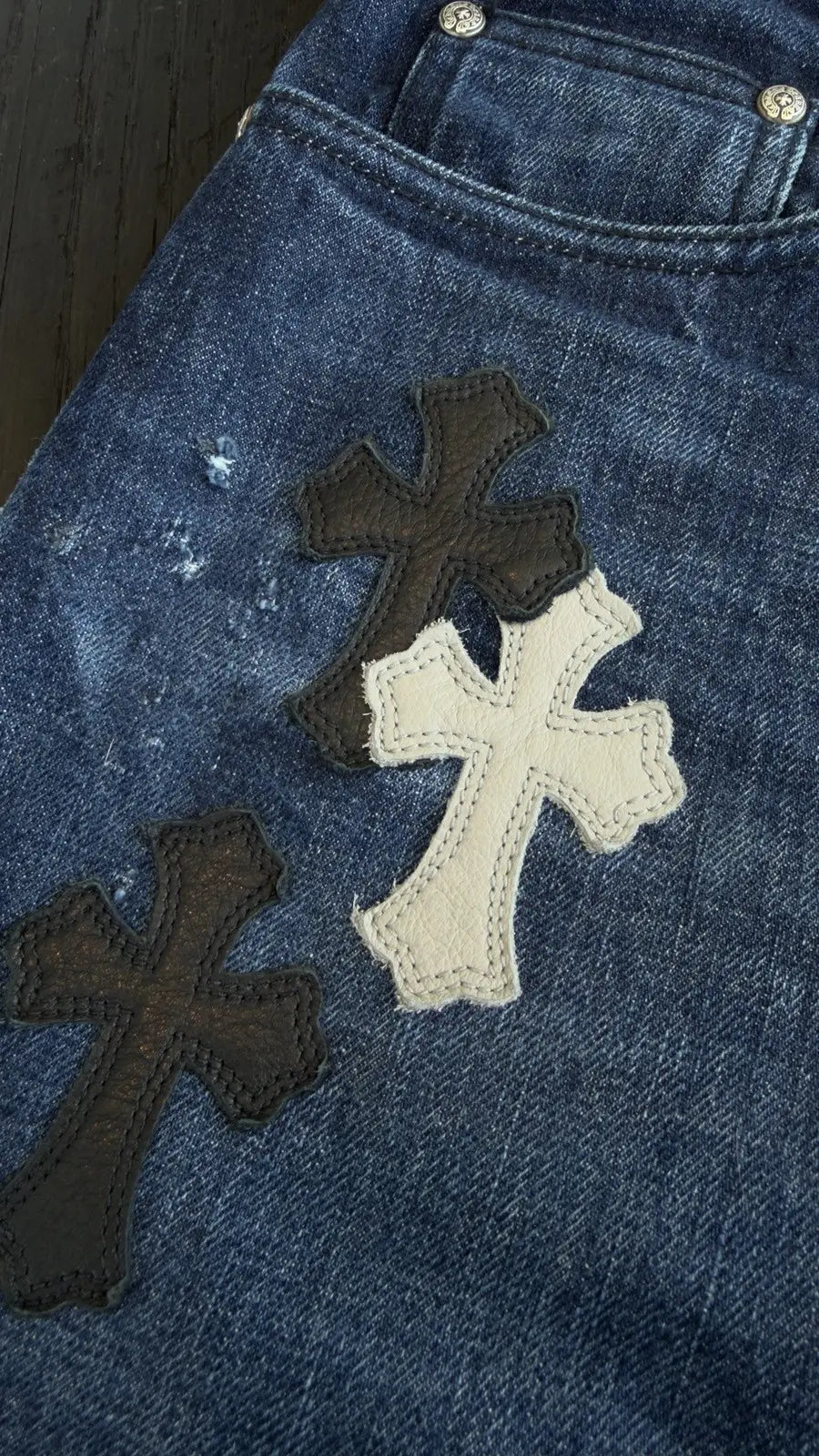 Chrome Hearts Cross Patch Denim Jeans Chrome Hearts