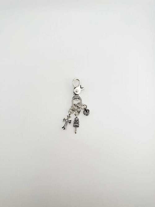 Chrome Hearts 925 Sliver full White Dimond Dagger Keychain Chrome Hearts