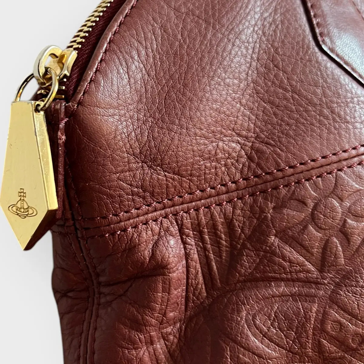 Vintage Vivienne Westwood Orbit Monogram Leather Hand Bag