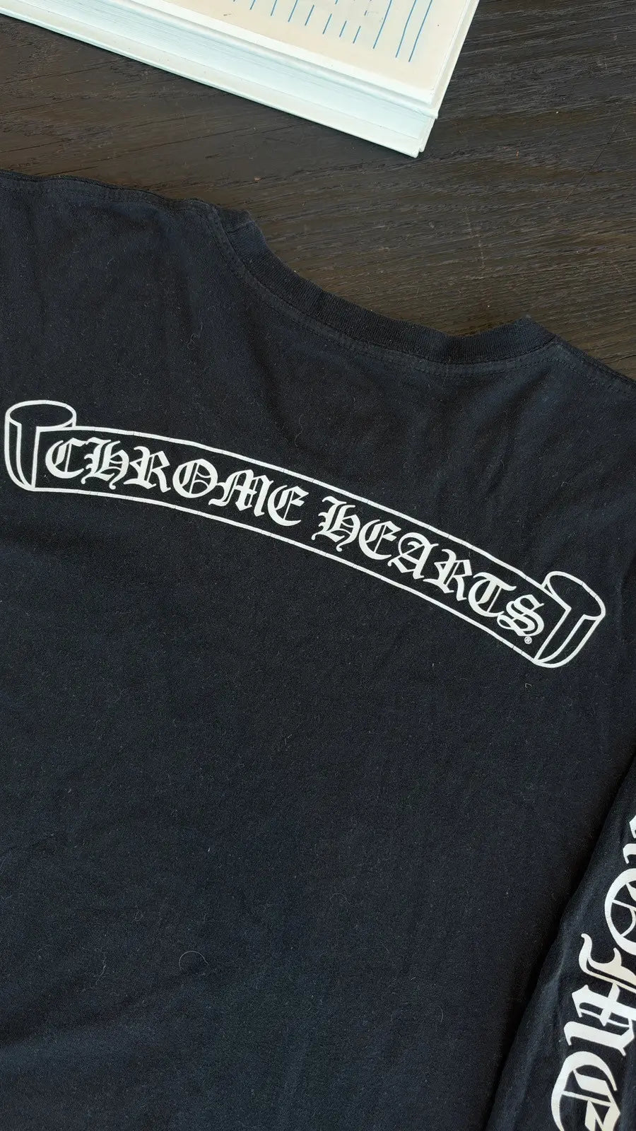 Chrome Hearts Black Scroll Logo Long Sleeve T-Shirt Size L Chrome Hearts