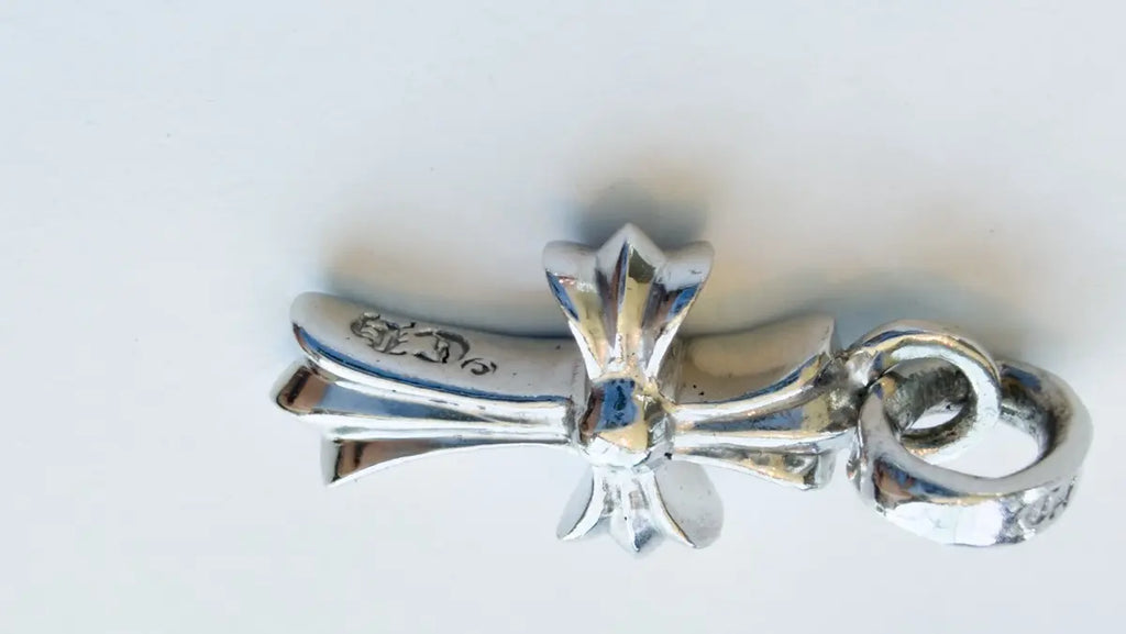 Chrome Hearts Blue Sapphire Pavé "Baby Fat" Cross Pendant Chrome Hearts