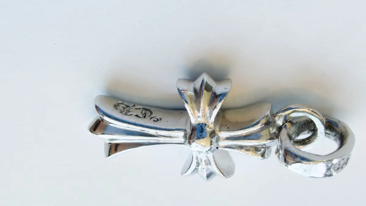 Chrome Hearts Blue Sapphire Pavé "Baby Fat" Cross Pendant Chrome Hearts