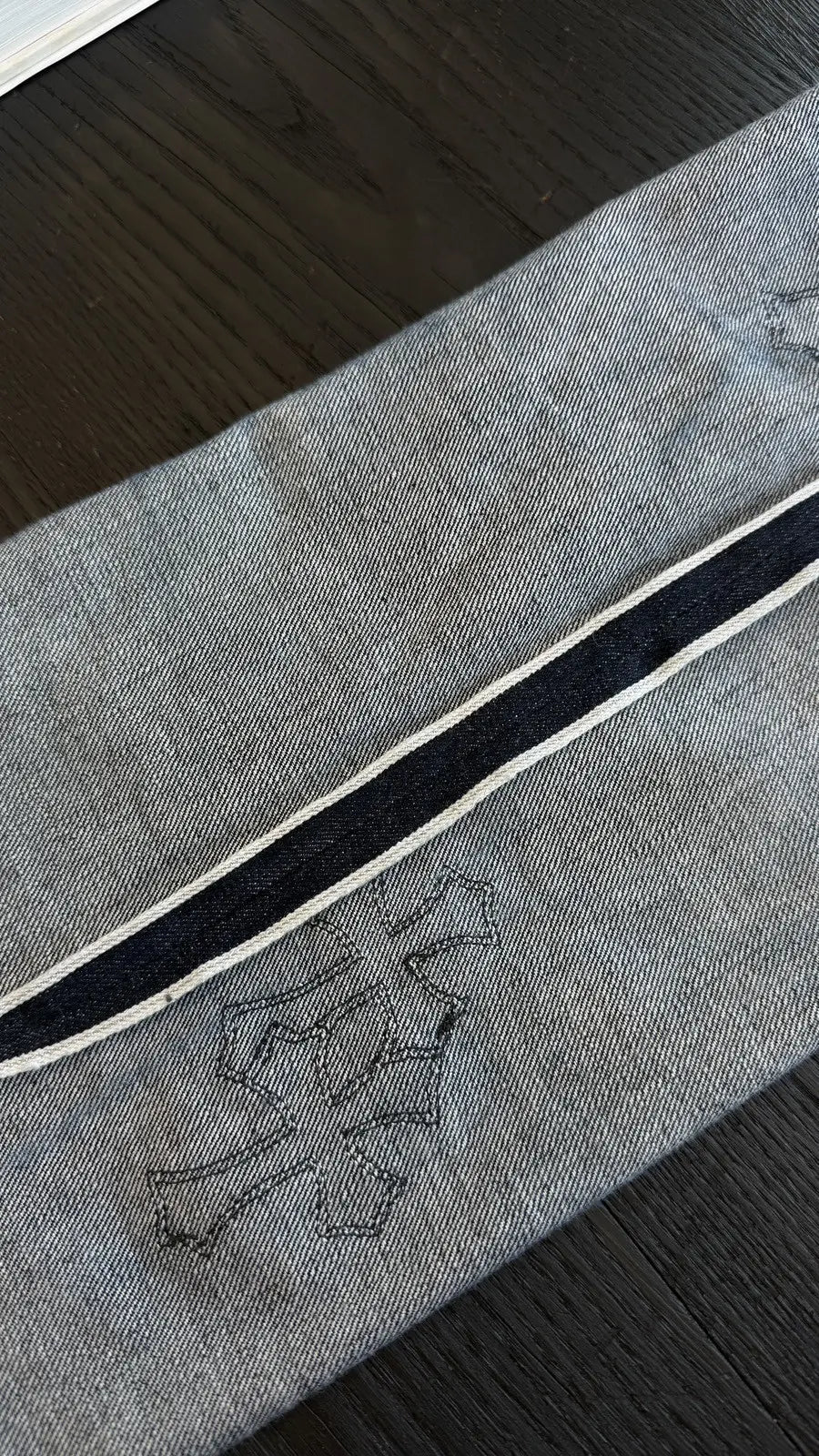 Chrome Hearts Crocodile Cross Patch Jeans Chrome Hearts
