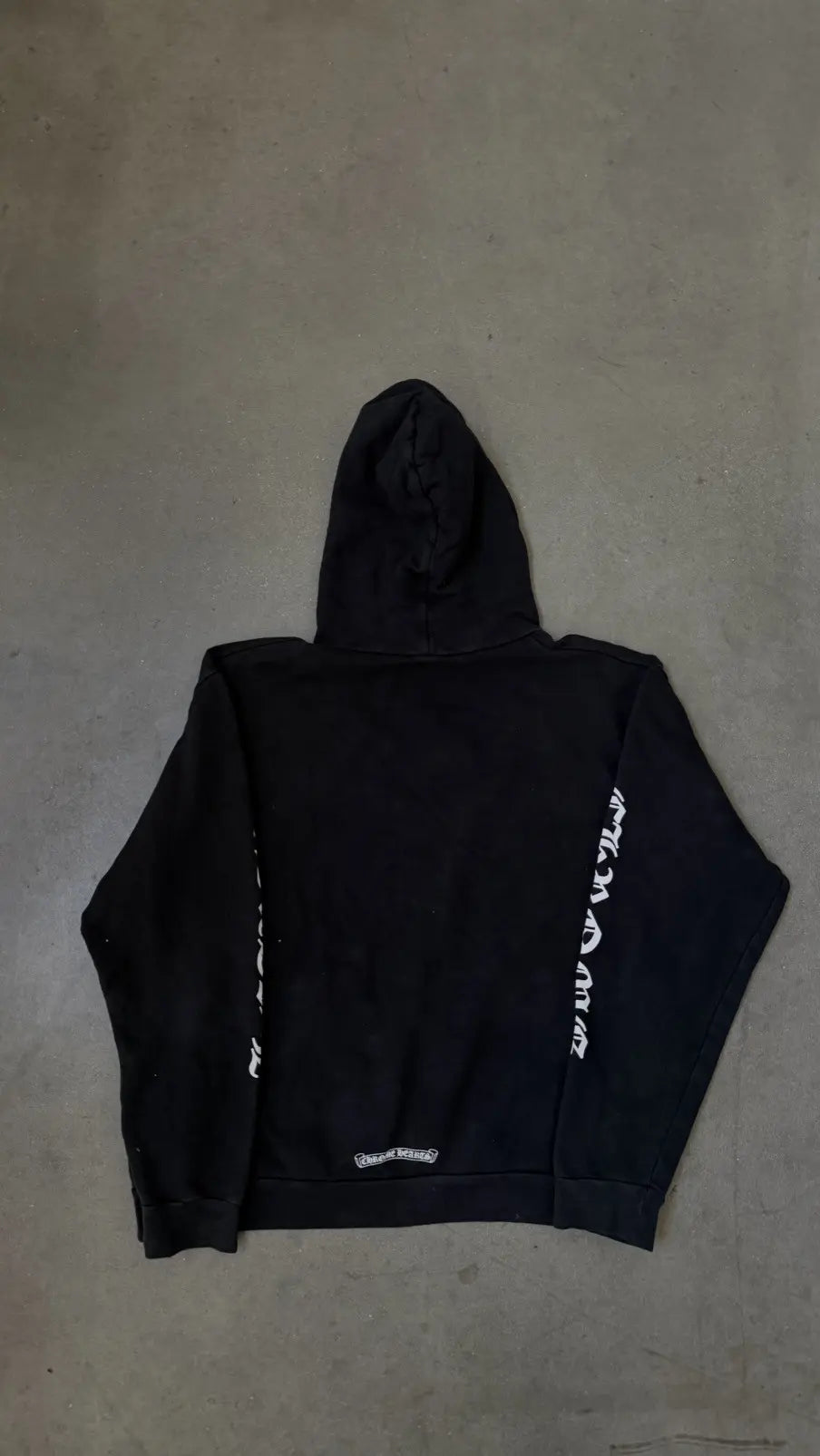 Chrome Heart Scroll Script Sleeve Hoodie Black